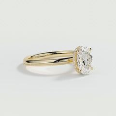 9ct Yellow 1.50ct Oval Brilliant Cut Halo Laboratory Grown Diamond Engagement Ring (Copy)