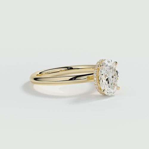 9ct Yellow 1.50ct Oval Brilliant Cut Halo Laboratory Grown Diamond Engagement Ring (Copy)