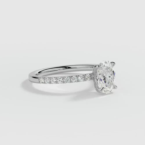 9ct White Gold 1.50ct Oval Brilliant Cut Laboratory Grown Diamond Engagement Ring