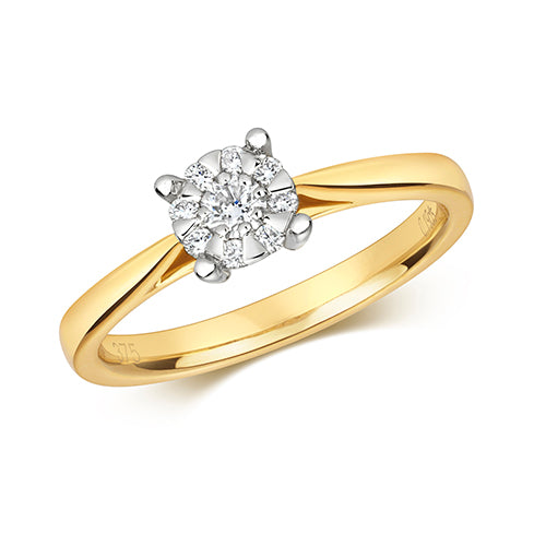 9ct Gold Illusion Set Diamond Engagement Ring