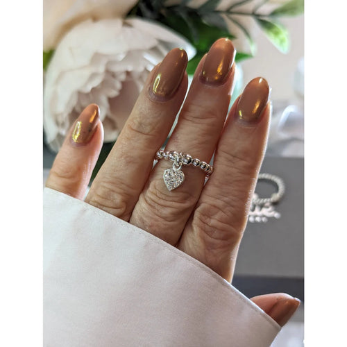 Dollie Jewellery white Heart Sparkle ring