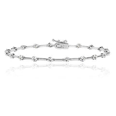Silver & Co Sterling Silver Cubic Zirconium Tennis Style Bracelet