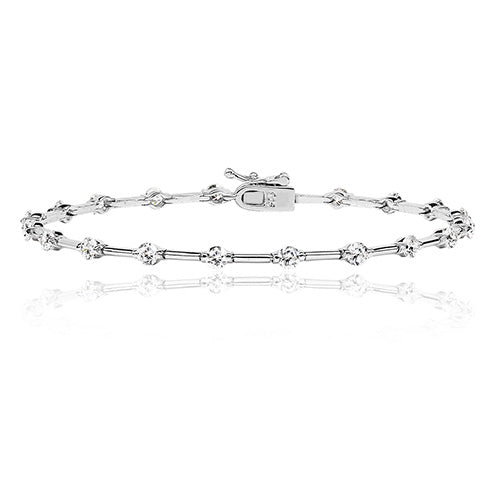 Silver & Co Sterling Silver Cubic Zirconium Tennis Style Bracelet