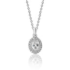 Silver & Co London Oval Cubic Zirconium Cluster Necklace