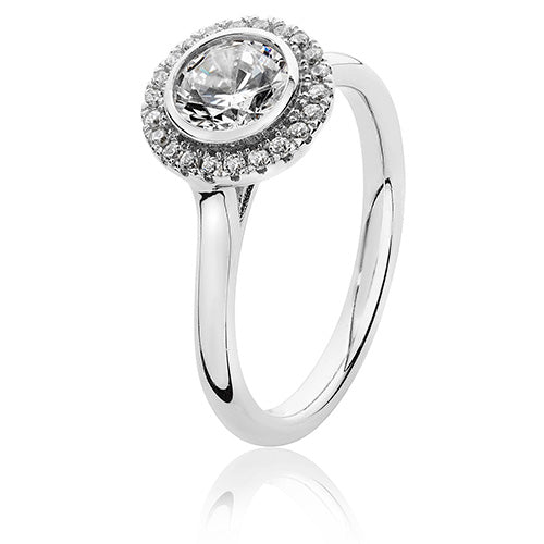 Silver & Co London Sterling Silver Cubic Zirconium Ring