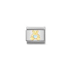Nomination Composable Link Light Blue Bear in gold Charm