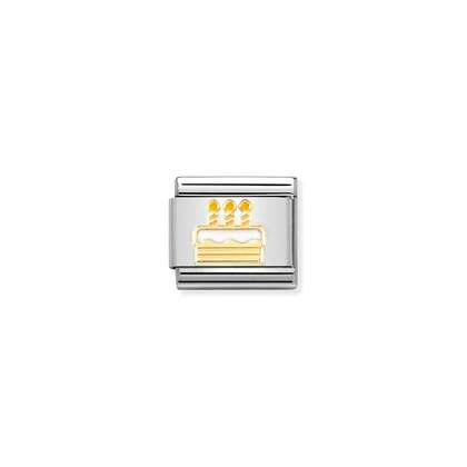 Nomination Gold Birthday Cake Charm