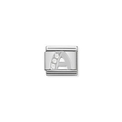 Nomination Letter Charms in Stainless Steel And Cubic Zirconium