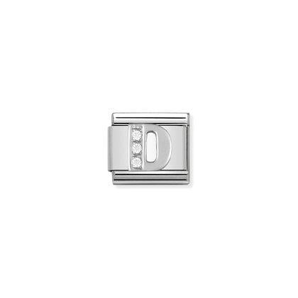 Nomination Letter Charms in Stainless Steel And Cubic Zirconium
