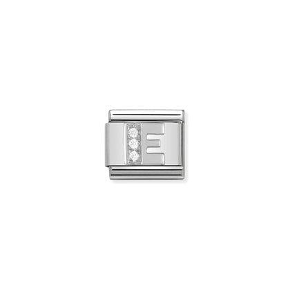 Nomination Letter Charms in Stainless Steel And Cubic Zirconium