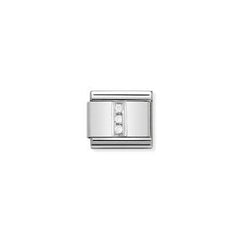 Nomination Letter Charms in Stainless Steel And Cubic Zirconium