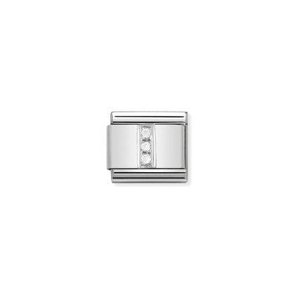 Nomination Letter Charms in Stainless Steel And Cubic Zirconium