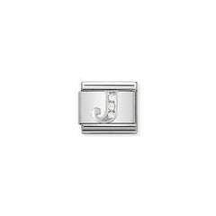Nomination Letter Charms in Stainless Steel And Cubic Zirconium