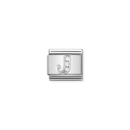 Nomination Letter Charms in Stainless Steel And Cubic Zirconium