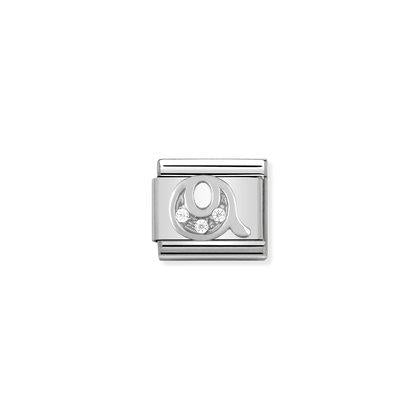 Nomination Letter Charms in Stainless Steel And Cubic Zirconium