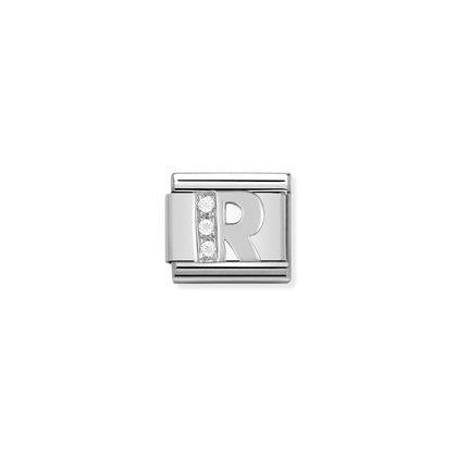 Nomination Letter Charms in Stainless Steel And Cubic Zirconium
