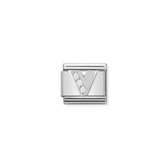 Nomination Letter Charms in Stainless Steel And Cubic Zirconium