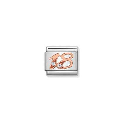 Nomination number charms in Rose Gold 18 - 80