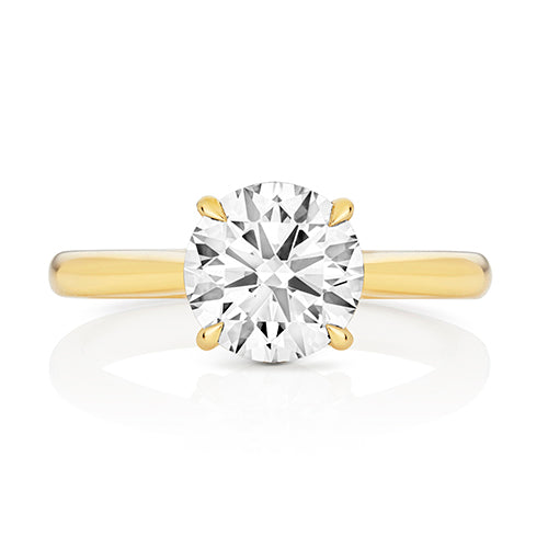 9ct Yellow Gold 2.00ct Certified Lab-Grown Diamond Solitaire Ring