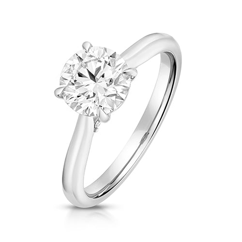 9ct White Gold 2.00ct Certified Lab-Grown Diamond Solitaire Ring