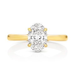 9ct Yellow Gold 1.50ct Certified Oval-Cut Lab-Grown Diamond Ring