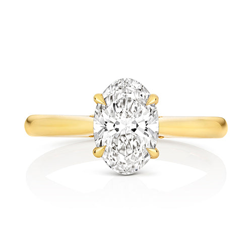 9ct Yellow Gold 1.50ct Certified Oval-Cut Lab-Grown Diamond Ring