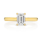 9ct Yellow Gold 1.50ct Certified Emerald-Cut Lab-Grown Diamond Ring
