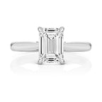 9ct White Gold 1.50ct Certified Emerald-Cut Lab-Grown Diamond Ring