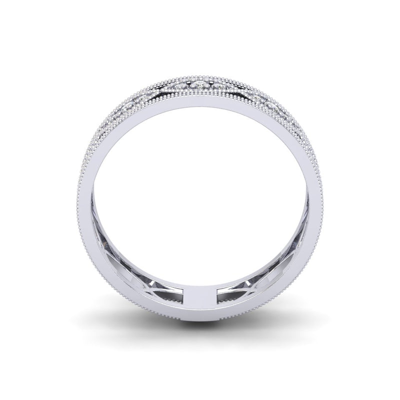 9ct White Gold And Diamond Bespoke Design Ladies Wedding Ring