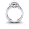 Platinum Marquise And Brilliant Cut Designer Wedding Ring