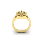 9ct Yellow Gold bespoke Design Luckenbooth & Thistle Ring
