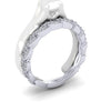 Ladies 18ct White Gold Double Row Pleated Bespoke Design Diamond Wedding Ring