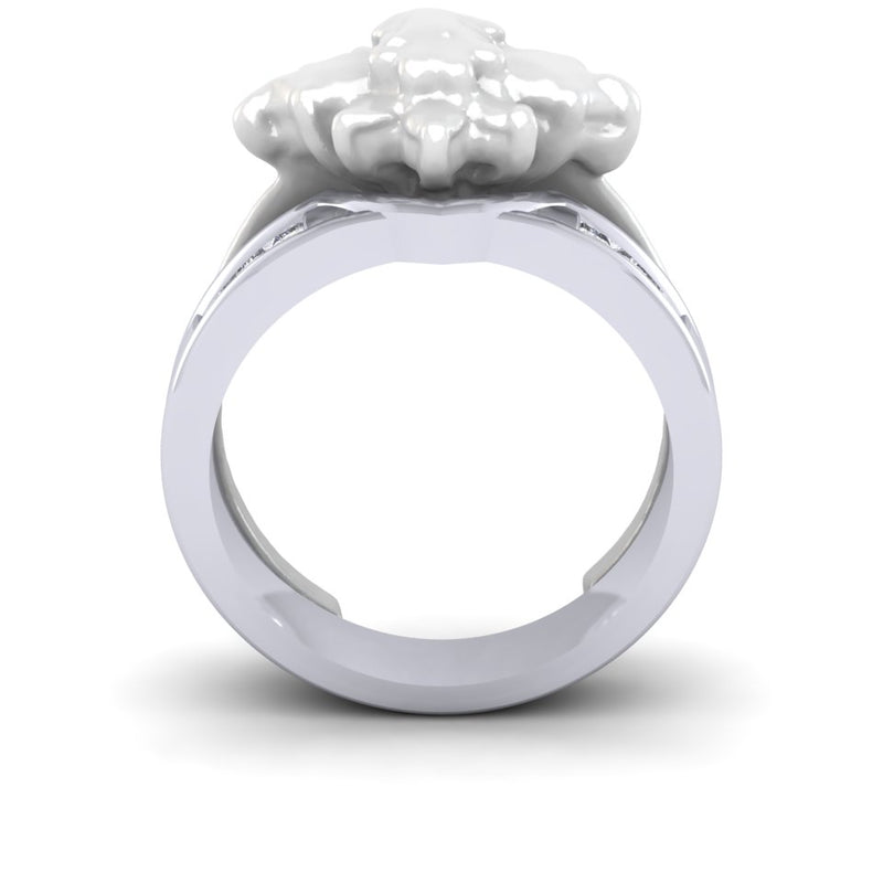 18ct White Gold Princess Cut Bespoke Shaped To Fit ladies Wedding Ring