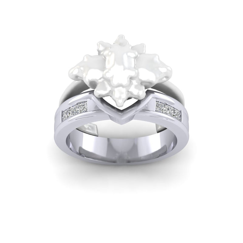 18ct White Gold Princess Cut Bespoke Shaped To Fit ladies Wedding Ring