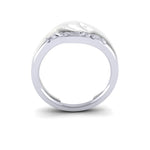 Ladies 9ct White Gold Bespoke Shaped To Fit diamond Wedding ring