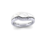 Ladies 18ct White Gold Patterned Shaped to Fit Bespoke Wedding Ring