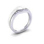 Ladies 9ct White Gold Bespoke Shaped To Fit diamond Wedding ring
