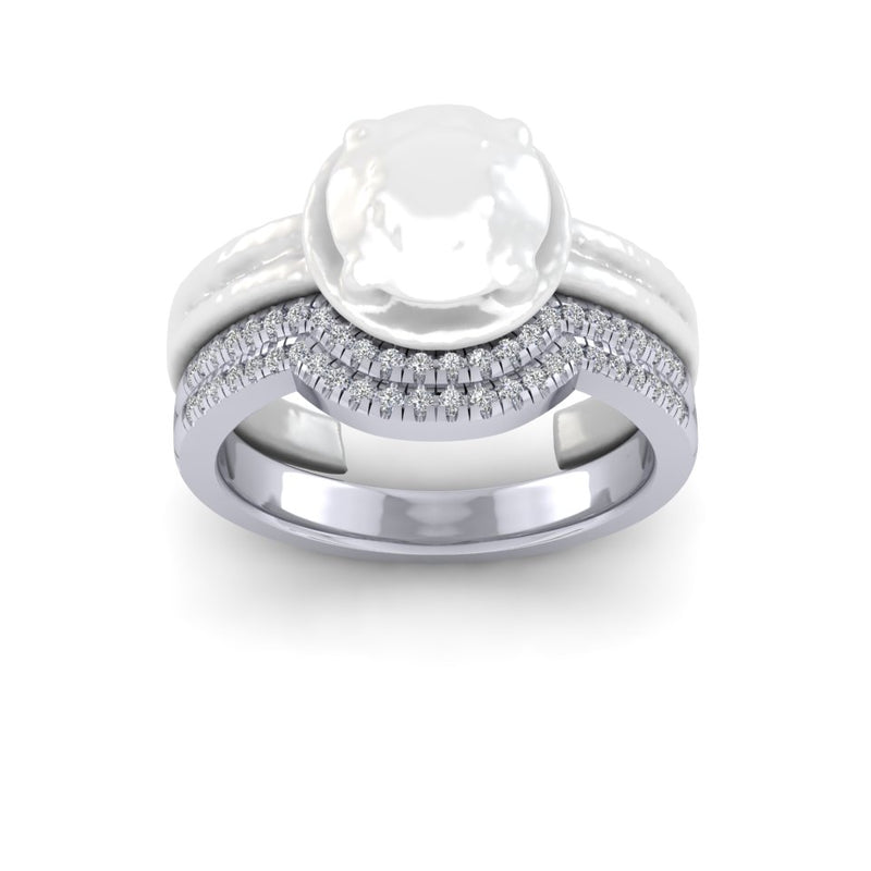Ladies Designer Bespoke Shaped To Fit Diamond Wedding Ring