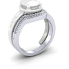 Ladies 18ct White Gold And Diamond Bespoke Shaped To fit Wedding Ring