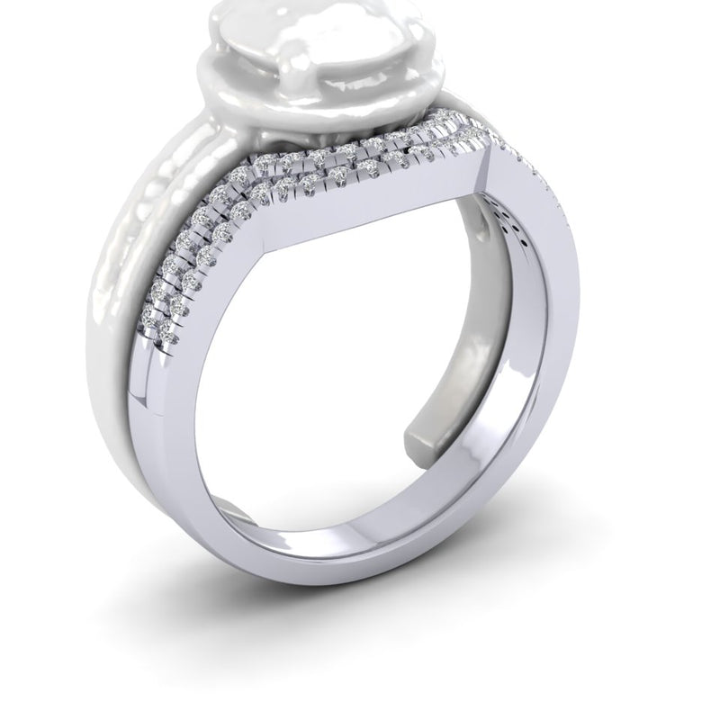 Ladies Designer Bespoke Shaped To Fit Diamond Wedding Ring