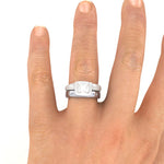 9ct White Gold And Diamond Bespoke Shaped To Fit Ladies Wedding Ring