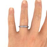 Ladies 9ct White Gold Pleated Designer Wedding Ring