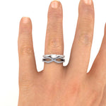 Ladies Platinum And Diamond Bespoke Shaped to Fit Infinity Wedding Ring