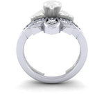 9ct White Gold And Diamond Bespoke Design Shaped to Fit Ladies Wedding Ring