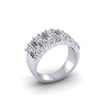 Platinum Bespoke Design Baguette And Brilliant Cut Diamond Ring