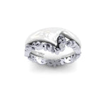 Ladies 9ct White Gold Bespoke Design Shaped To Fit Wedding Ring