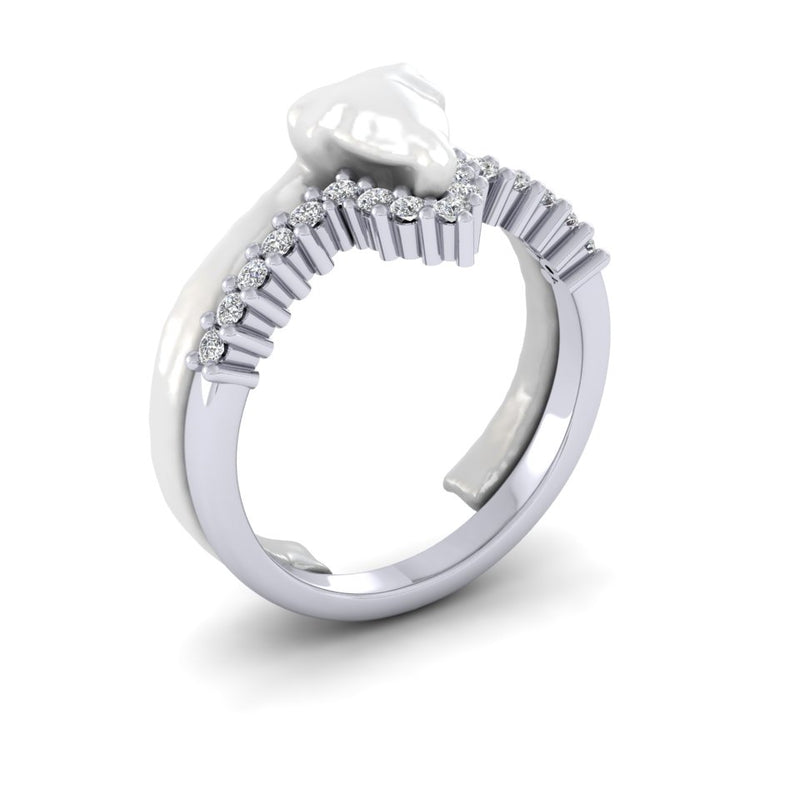 Ladies 9ct White gold Wishbone Shaped To Fit Bespoke Diamond Wedding Ring