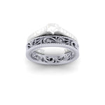 Ladies 9ct White Gold Filigree Design Wedding Ring