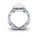 Ladies 18ct White Gold Bespoke Shaped To Fit Diamond Wedding Ring