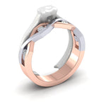 9ct White And Rose Gold Ladies Bespoke Shaped To Fit Designer Wedding Ring